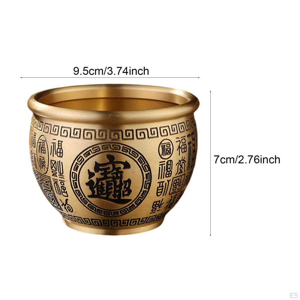 Brass Feng Shui Treasure Bowl, Fortune Sturdy, Creative And Decorative, Desktop Ornament for .