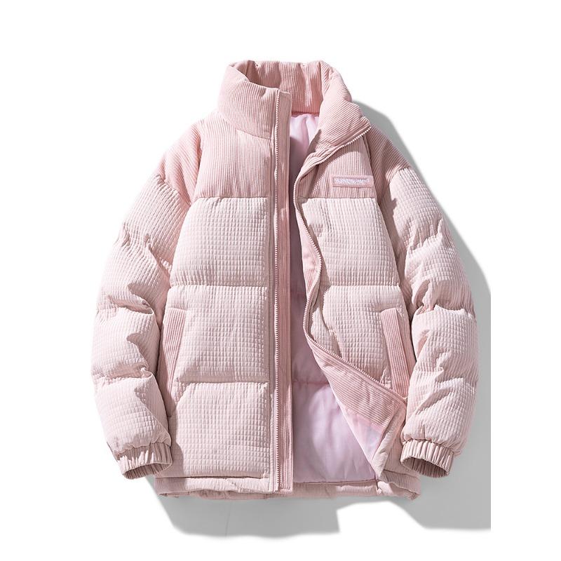 Winter New Stand-up Corn Grid Cotton-padded Jacket Boys and Girls Autumn and Winter Corduroy High Sense Down Cotton-padded Clothes Bread and Clothing