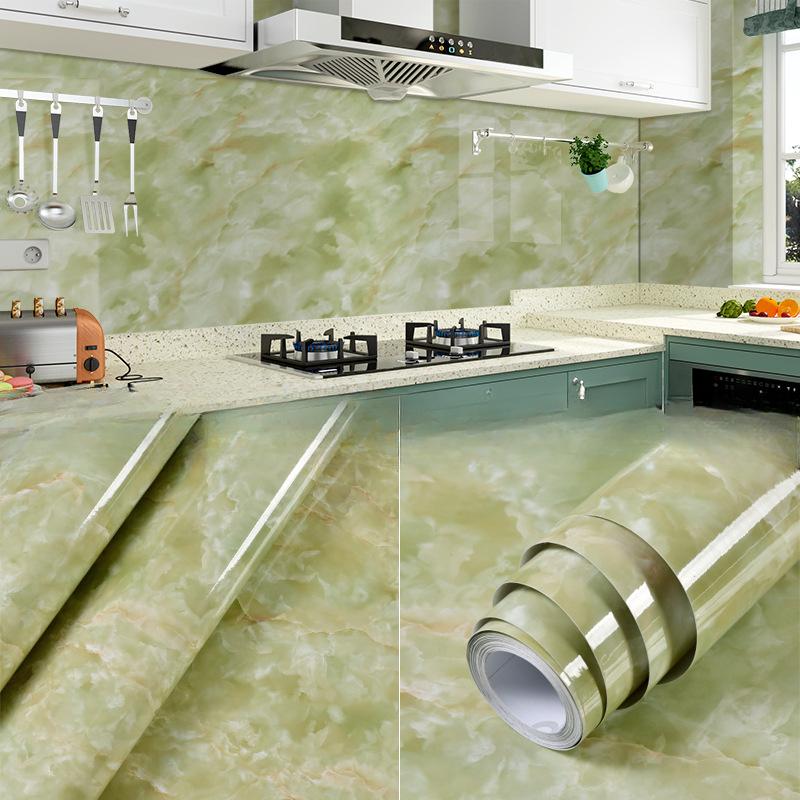 Marble Kitchen Oil-Proof Film Stove Waterproof Moisture-Proof Self-Adhesive Wallpaper Countertop Cabinet Renovation Tile Sticker