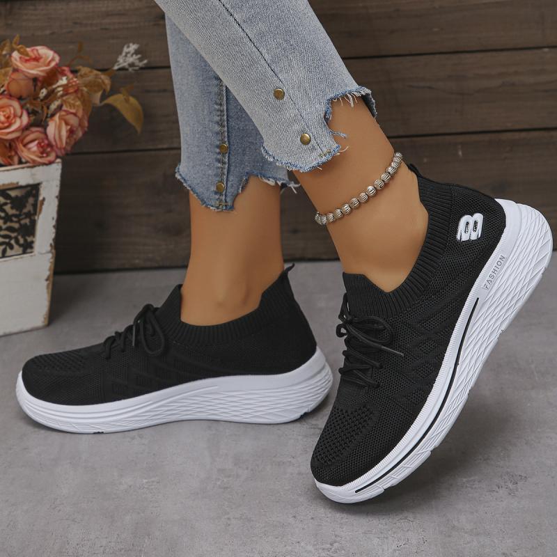 Fashion Cool Breathable Lace Up Mesh Sneakers Women Autumn Soft Wedge Heel Thick Bottom Sneakers Comfort Non Slip Light Running Shoes