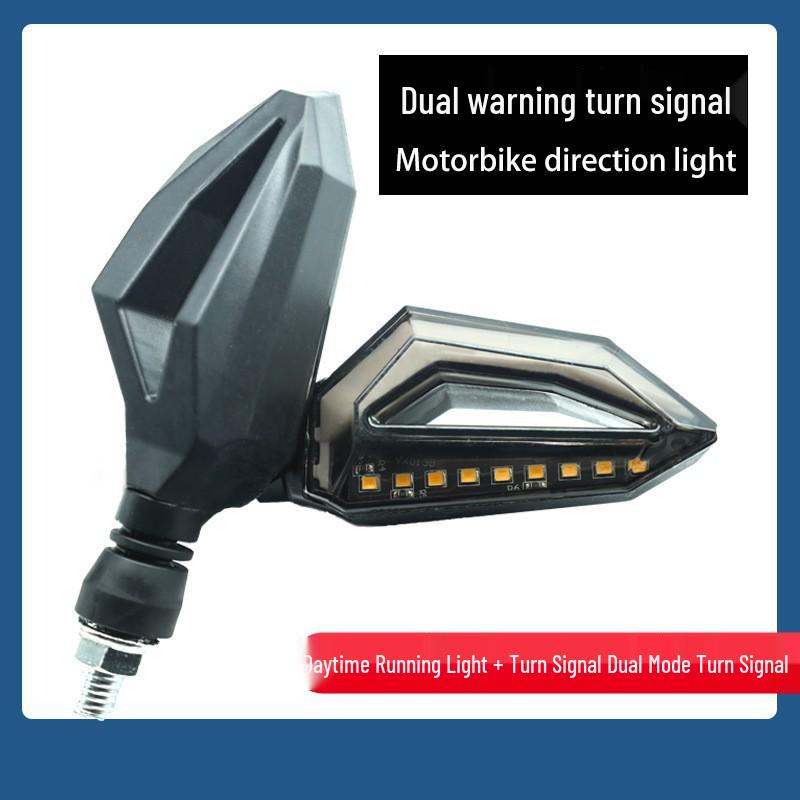 

LED Sequential Turn Signal & Daytime Running Light for 12V Motorcycles and Cars Blue DRL + Steady Yellow Turn Signal