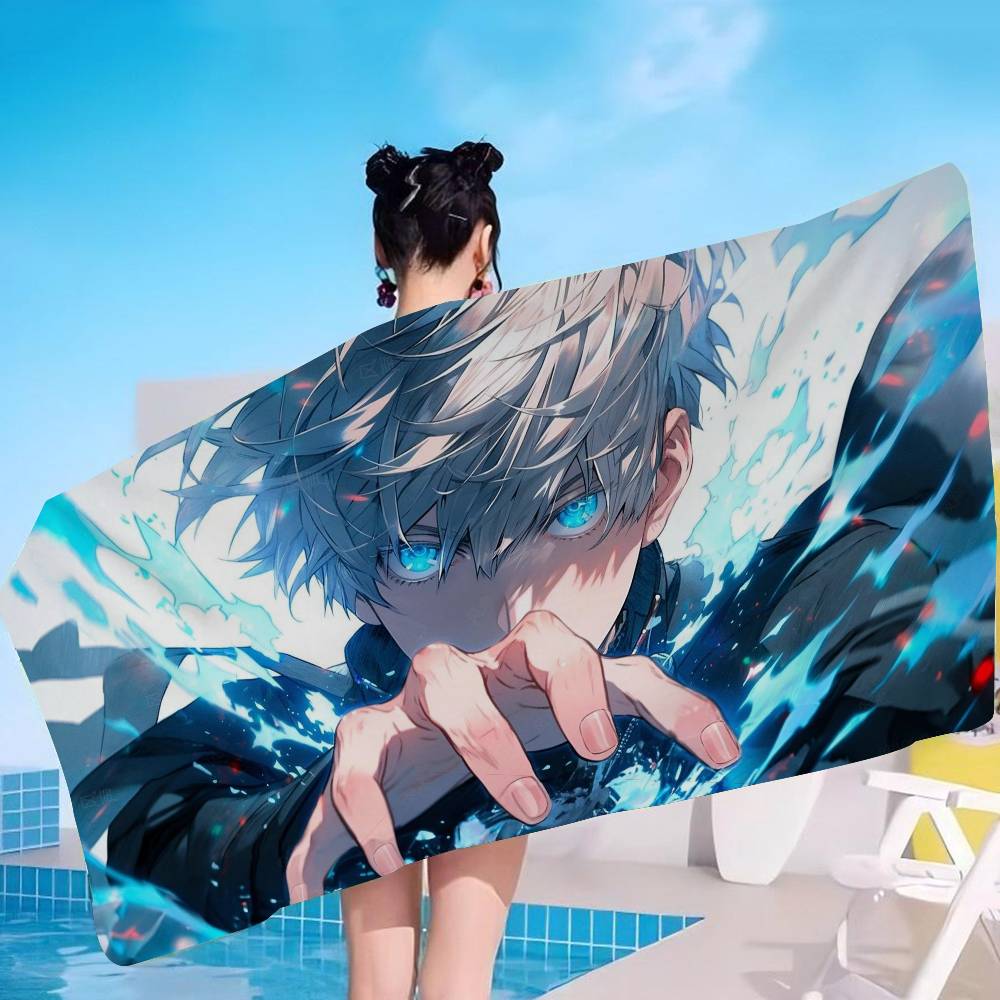 Popular Anime J-jujutsu K-kaisen Gojo Satoru Microfiber Printed Beach Towel Mountain Climbing Yoga Beach Swimming