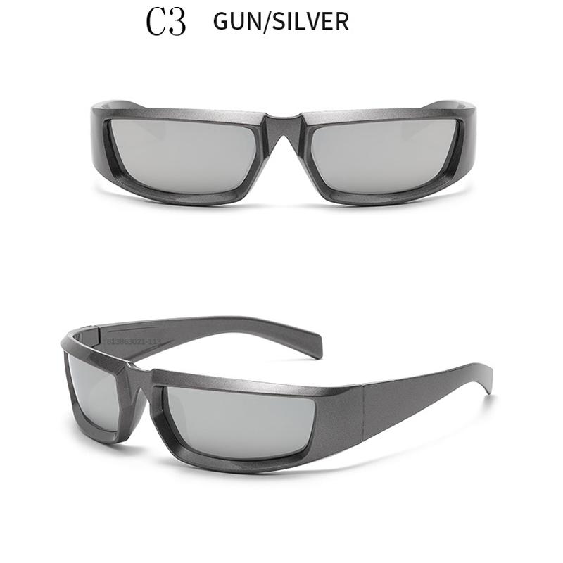 Y2K Sonnenbrillen für Damen Herren Unisex Steampunk Sport Punk Brillen Mode Zukunftsstil