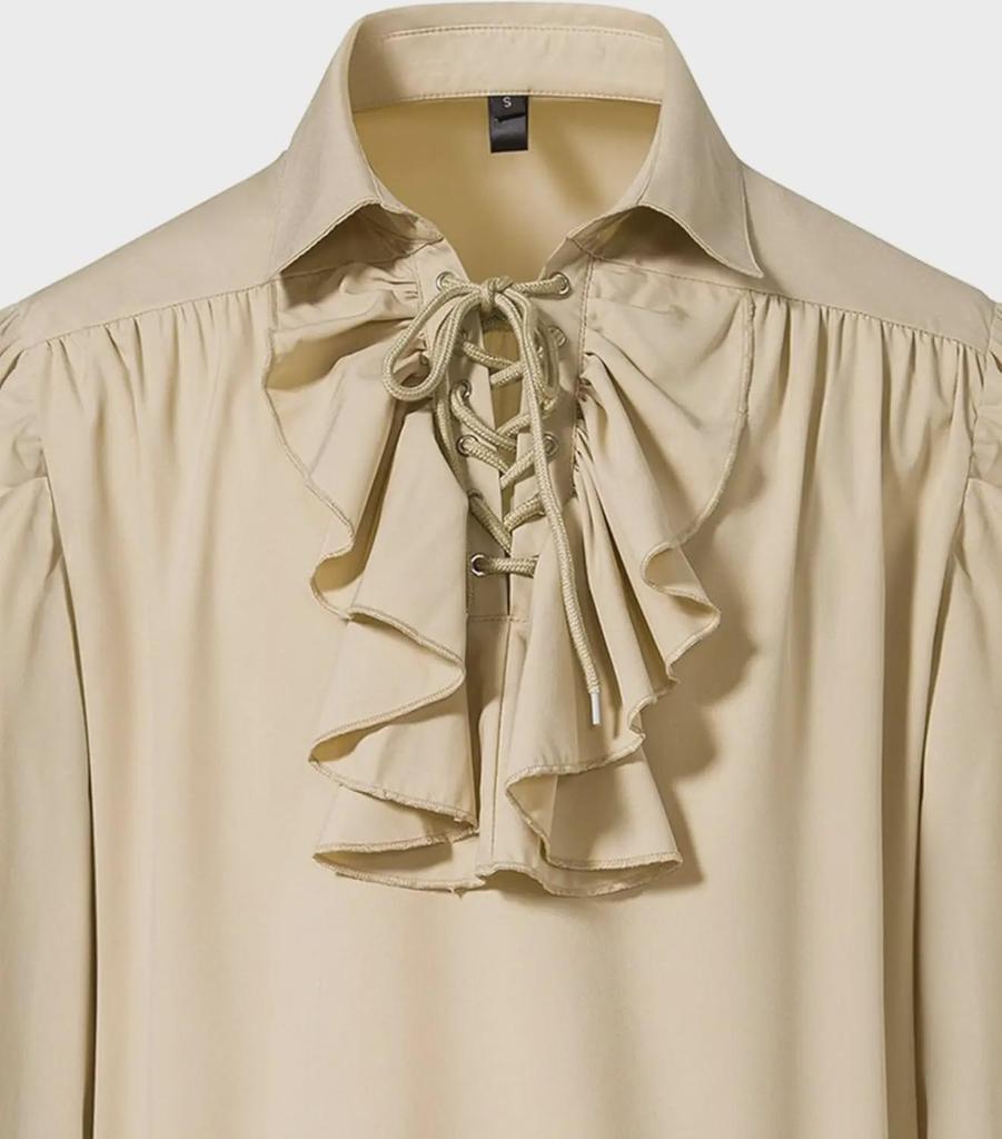 Camicia Pizzo Pirata Vittoriana Steampunk Retrò da Uomo