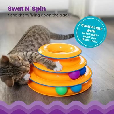 Pet Toy Pet Intelligence Training Track Tower Four-layer Turntable Funny Cat Toy Disc with Rotating Ball Tunnel Track Disc