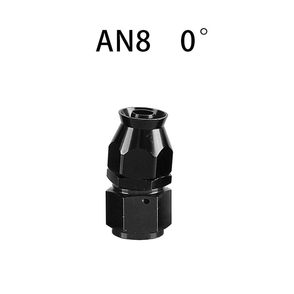 AN4/6/8/10/12 Straight 0°/45°/90°/120°/180° Degree PTFE Oil Fuel Swivel Hose End Fitting Oil Hose End Adaptor Kit Black