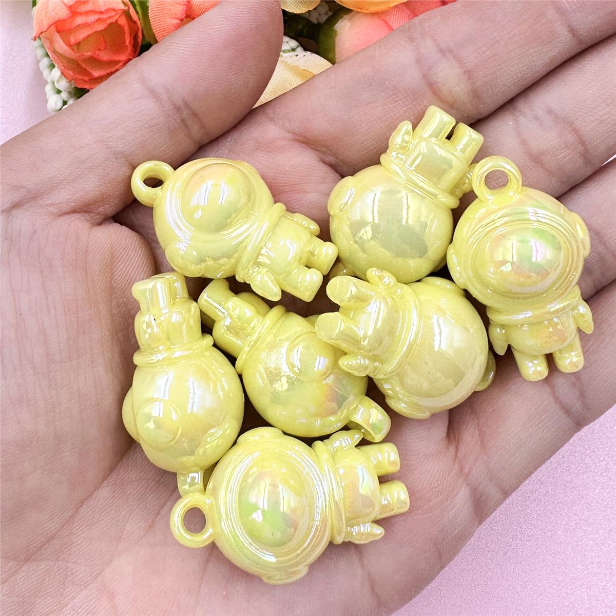 

Високоякісні аксесуари для ювелірних виробів 32 мм DIY акрилові модні намистини космонавтів 7 шт. жовтий