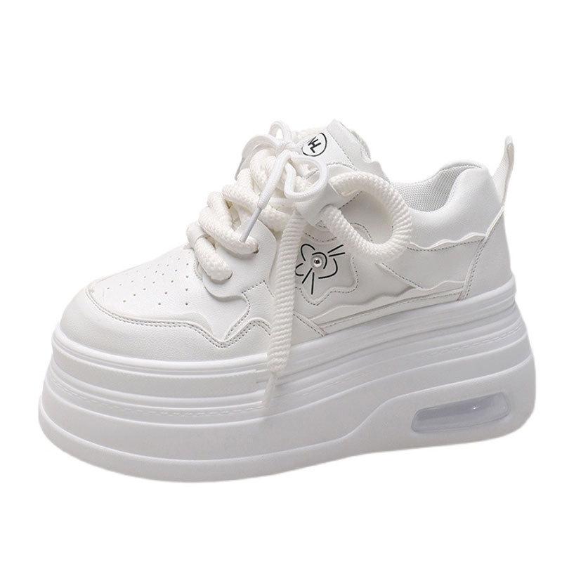 Women's autumn new casual inner height increase premium ins super pink platform muffin board shoes