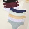 6PCS/Set Women Cotton Panties G-String Panties Sexy Underwear Female Lingerie Thong Briefs for Woman Solid Color Intimate Pantys