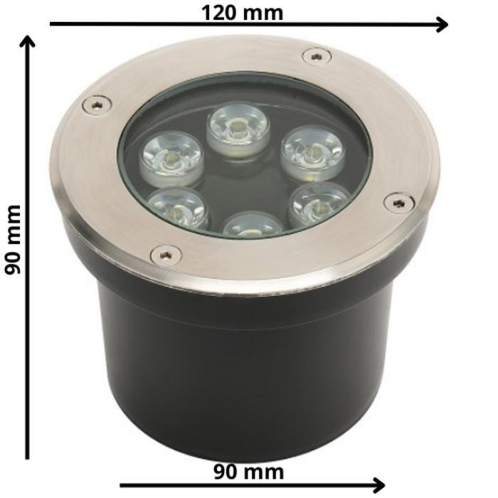 Set of 5 Waterproof Recessed LED Spotlights 6W 600lm 4000K IP67