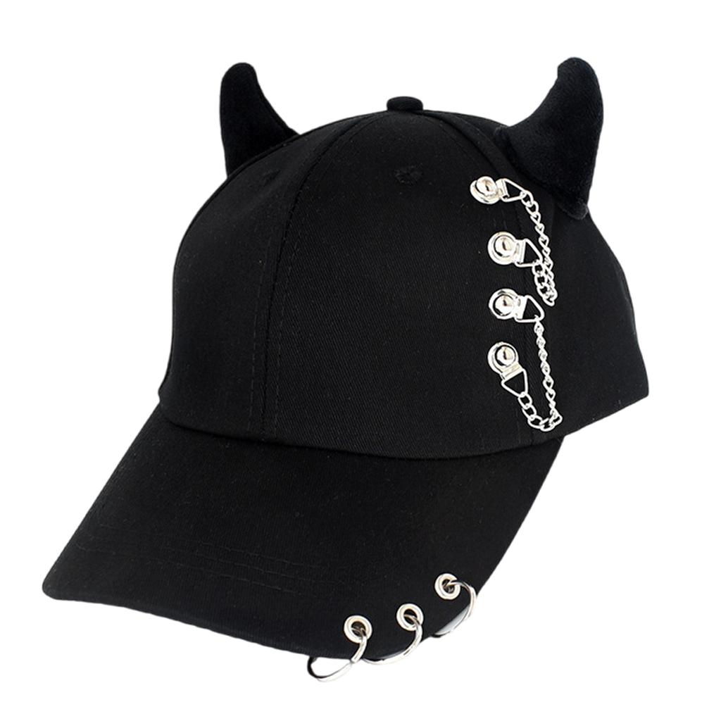 Unique Metal Ring Designs Cotton Baseball Cap Comfortable Hip Hop Hat with Adjustable Strap Hat For Outdoor Activities