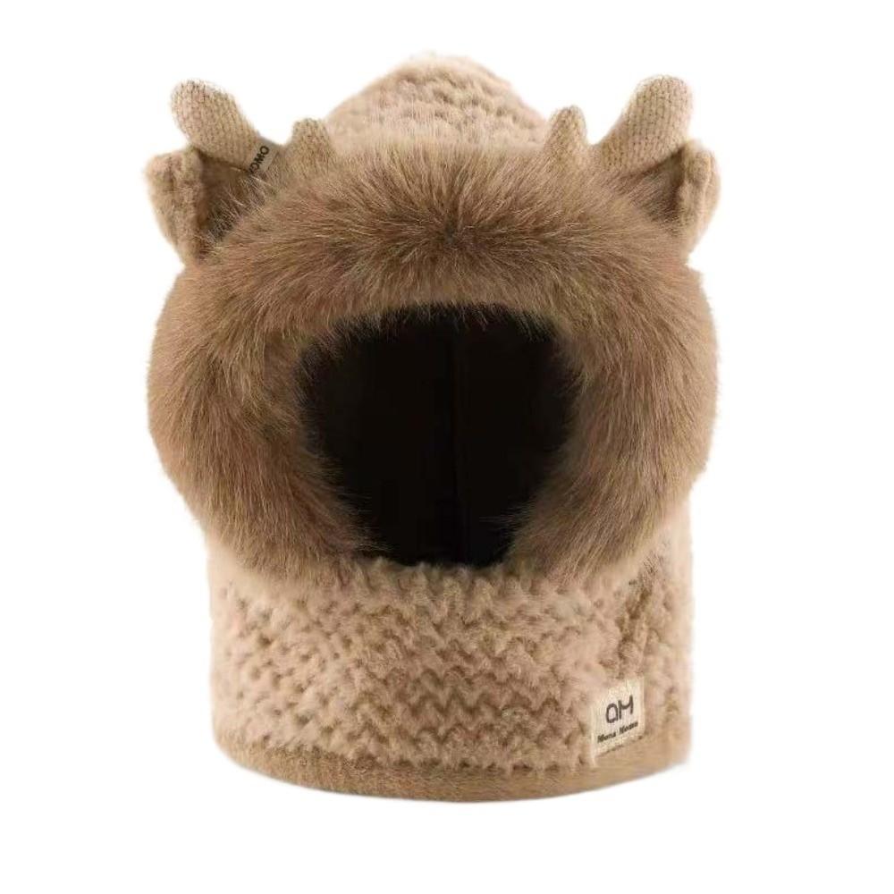 

Lei Feng Cap Cartoon Winter Hat 2 IN 1 Anti-cold Animal Ear Scarf Hat Soft Magnetic Buckle Ear Protection Cap Shopping