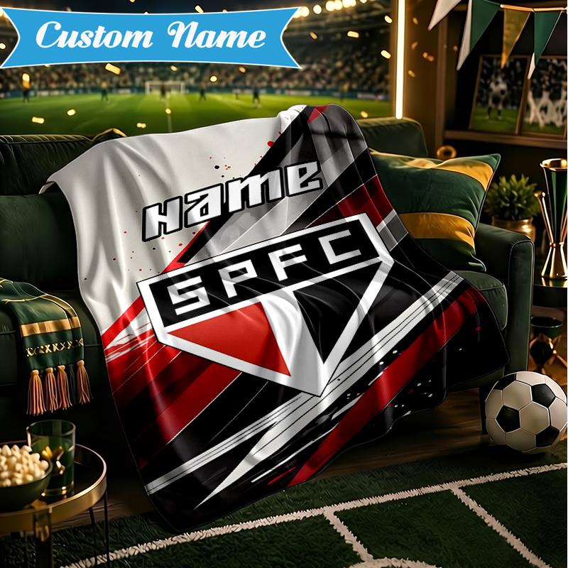 Custom Name SPFC Stars Stripes Blanket Lightweight Ideal Bedding Blanket Perfect for Travel, Camping, Living Rooms, Sofas, Christmas Gift