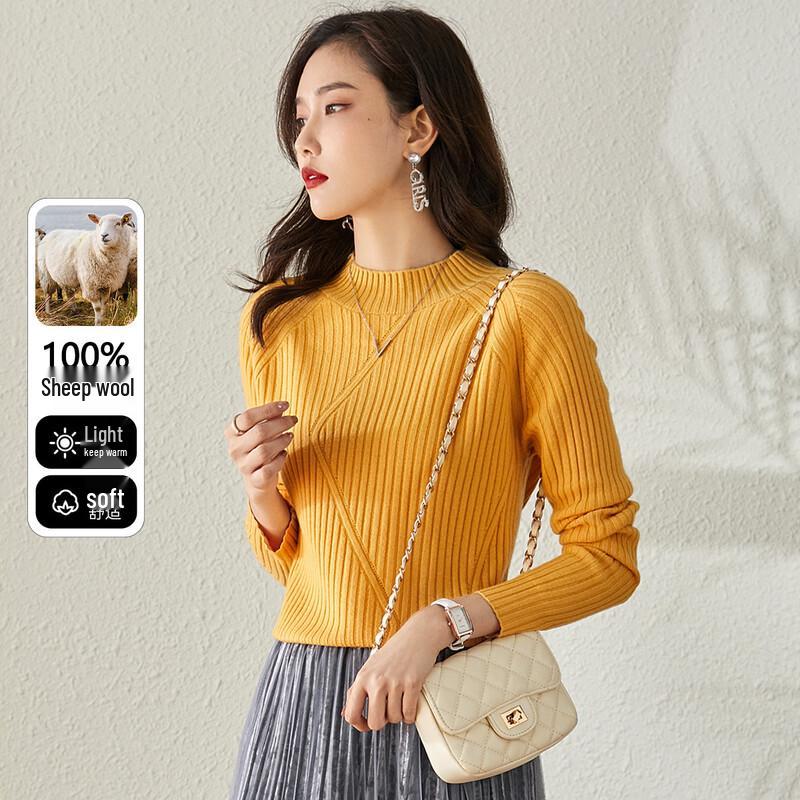 SNOWFLYING Women s 100% Merino Wool Ribbed Pullover M