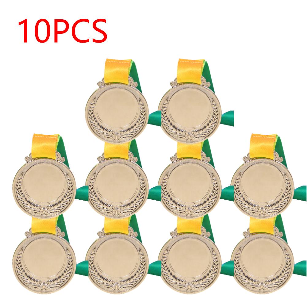 1-10Pcs Award Medals Blank Medal with Color Ribbon Gold Silver Bronze Winner Reward Medal Customized Gift Competitions Souvenir