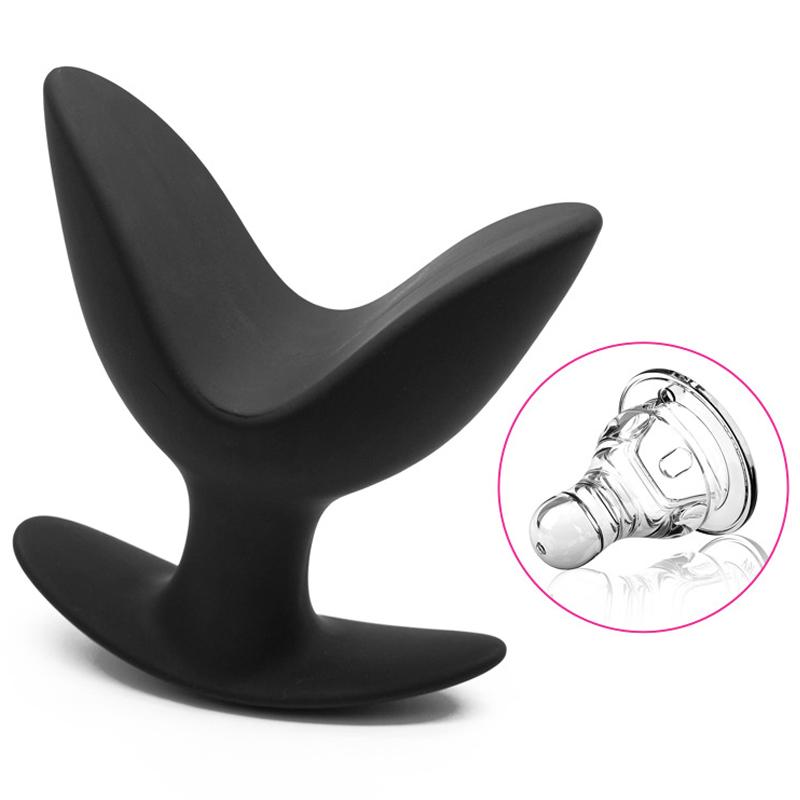 Silicone Anal Dilator Hollow Petal Tunnel Butt Plug Anus Beads Expander Vaginal Speculum Expansion Sex Toys for Women Men