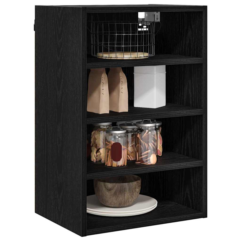 Hanging Cabinet with Shelf Black Oak Effect 40 x 29.5 x 60 cm