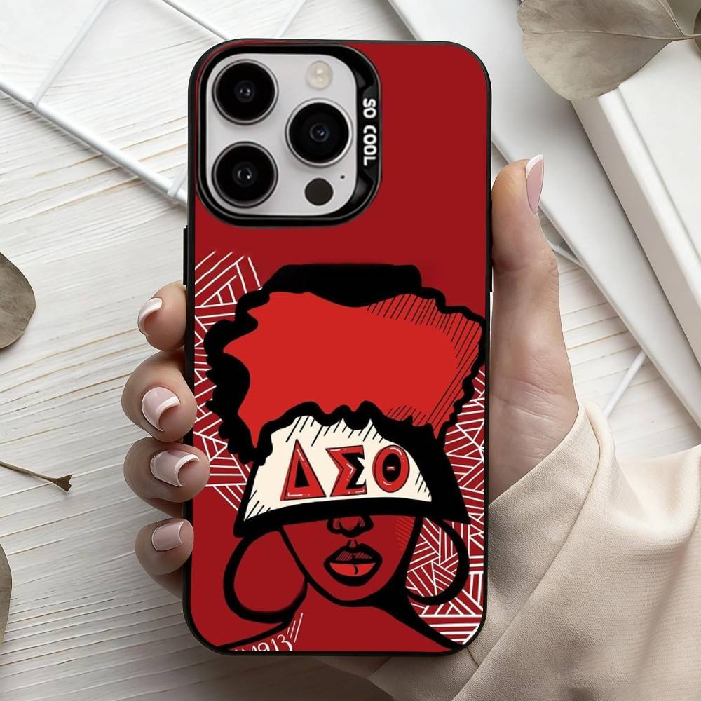 D-Delta S-Sigma T-Theta-A Phone Case For iPhone17,16,15,14,13,12,11 Plus,Pro Max Black Candy silver phone case