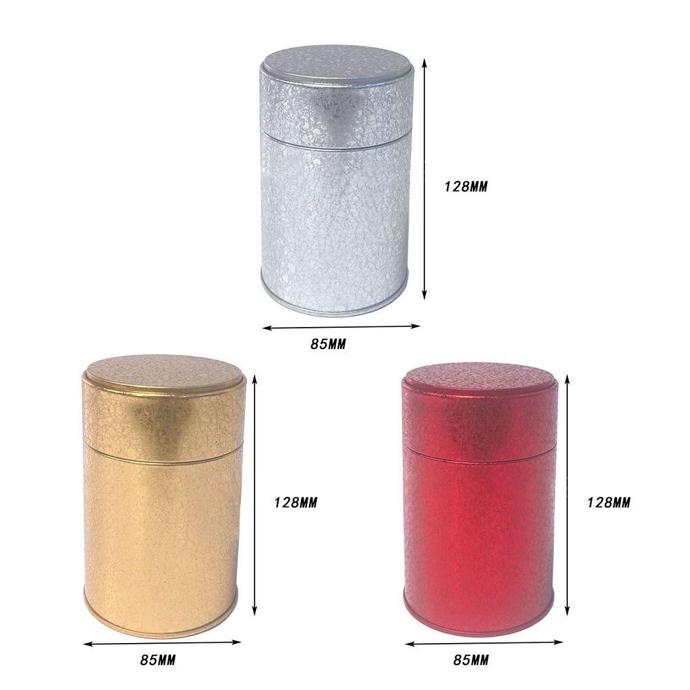 Circular Shape Tea Jar Mini Size Metal Box Organizer Tea Tin Tea Storage