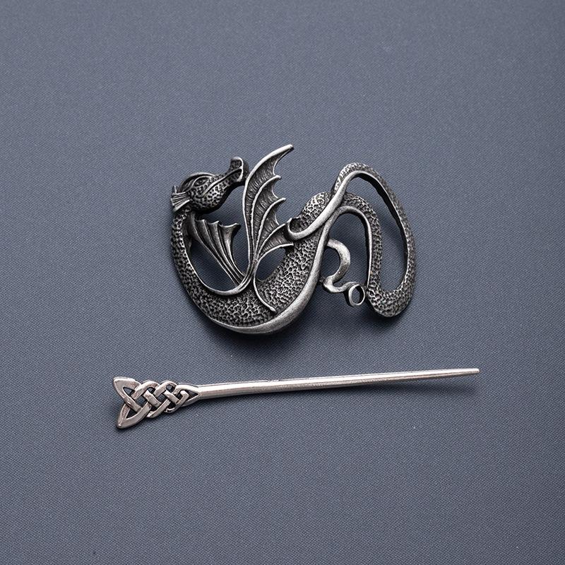 Viking Wolf Moon Hairpin Gothic Headpiece Bohemian Hair Accessories Set for Women