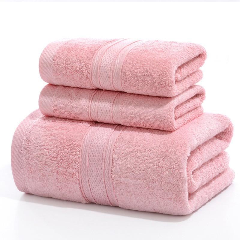 Bamboo fiber towel Bath towel Flat weave water absorption does not fade Plain color broken file Face towel