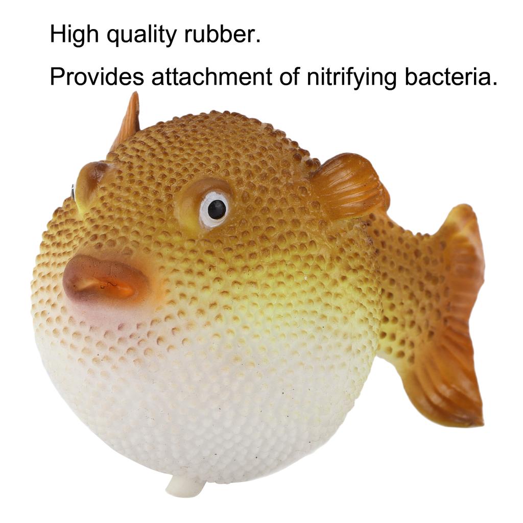 Aquarium Puffer Fish Luminous Simulation Rubber Fish with Suction Cup for Fish  S