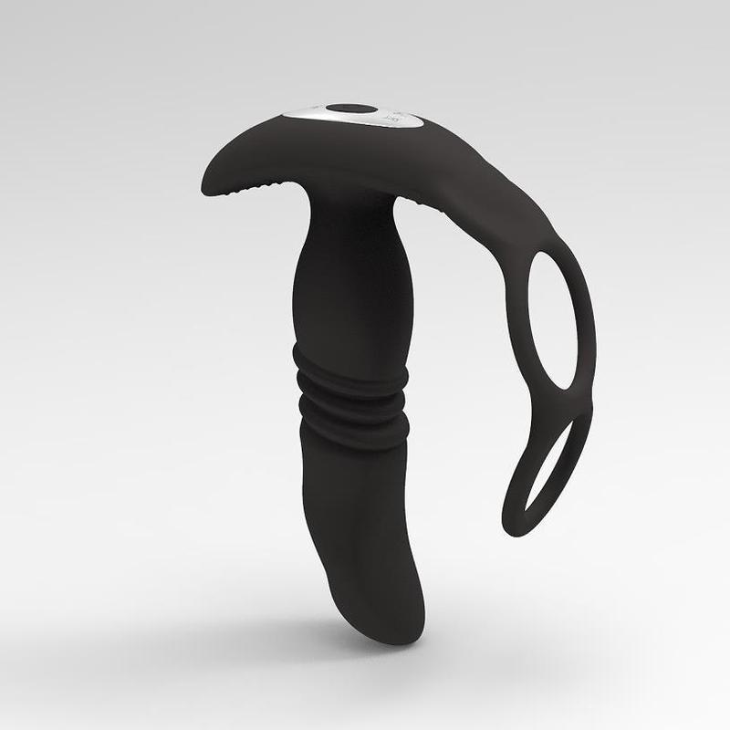 Male Prostate Massager Telescopic Vibration Wireless Remote Control Double Ring Atrial Vibration Anal Plug
