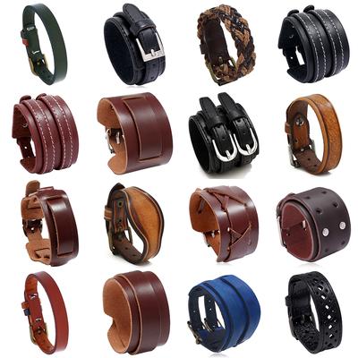 Men Bracelets Punk Rivet Wide Leather Multilayer Motorcycle Cycling Club Wrap Goth Bracelet For Women Charm Couple Hand Jewelry