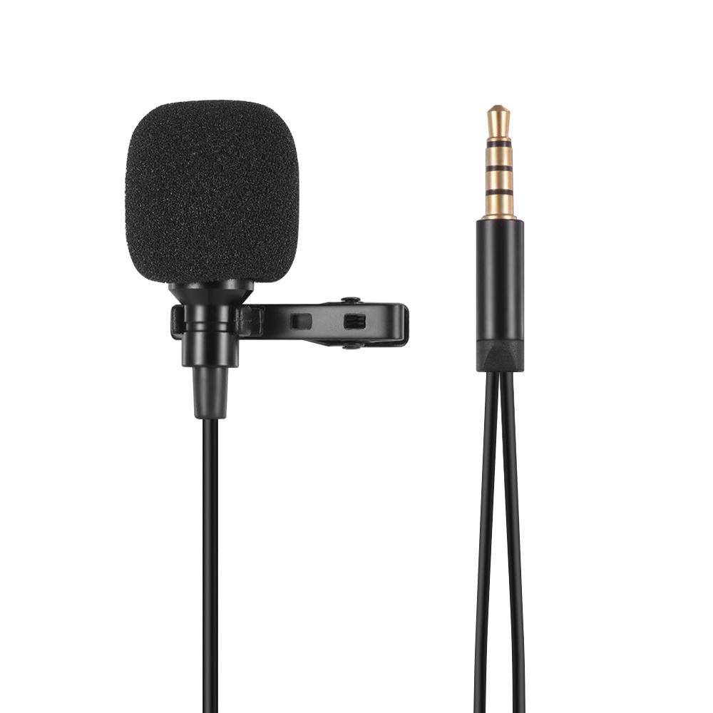 Mini Clip on Lapel Lavalier Condenser Microphone Mic with 3.5mm Headphone Output Jack for iPhone iPad Android