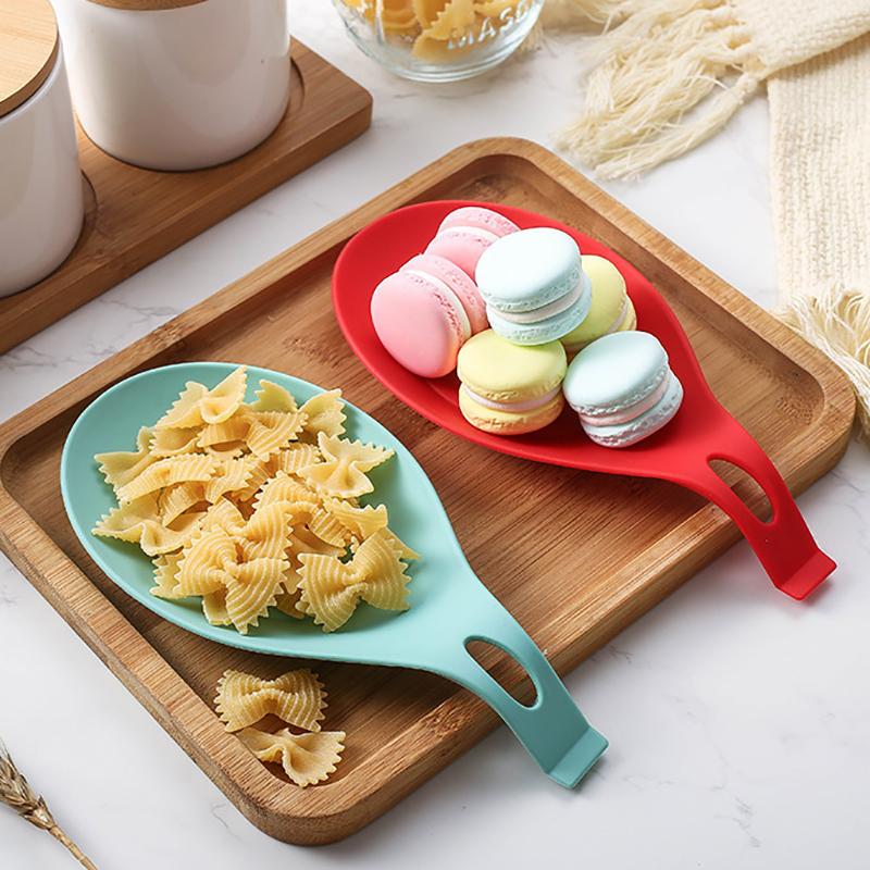 Silicone Spoon Rest Spatula Holder Heat Resistant Utensil Placemat Tray Kitchen Tools