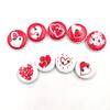 100Pcs Round Love Heart Wooden Buttons Sewing Scrapbooking Cards Craft DIY Decor