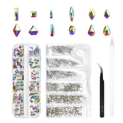 Boxed Flat-Bottomed Nail Art Rhinestones, Jewelry Accessories Diy Nail Art Diamond Set, Clothing Glass Hot Diamonds