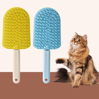 Cat Tongue Comb Ice Cream Design Massage Comb Double Sided Pet Grooming Deshedding Brush for Removing Mats Tangles Loose Fur from The Undercoat