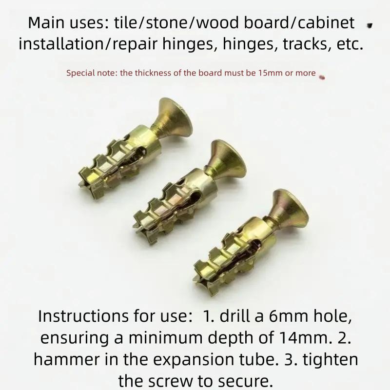 30/50/100Pcs Short Expansion Screw Set for Cabinet Hinge Repair&Stripped Thread Restoration