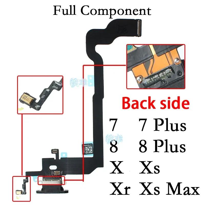 USB Port Charger Dock Connector Mic Cable for IPhone X Xr Xs Max 7 8 Plus Dock Charging Flex Module