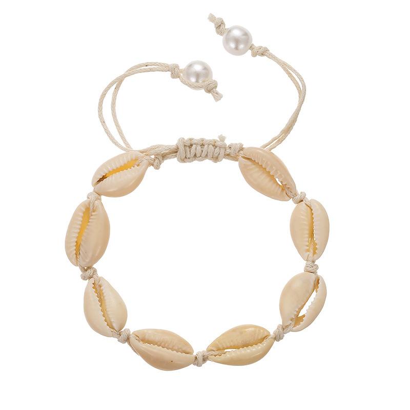 Fußaccessoires, Modische und schlichte handgewebte Muschelfußkettchen in Europa und Amerika, Verstellbare Größe