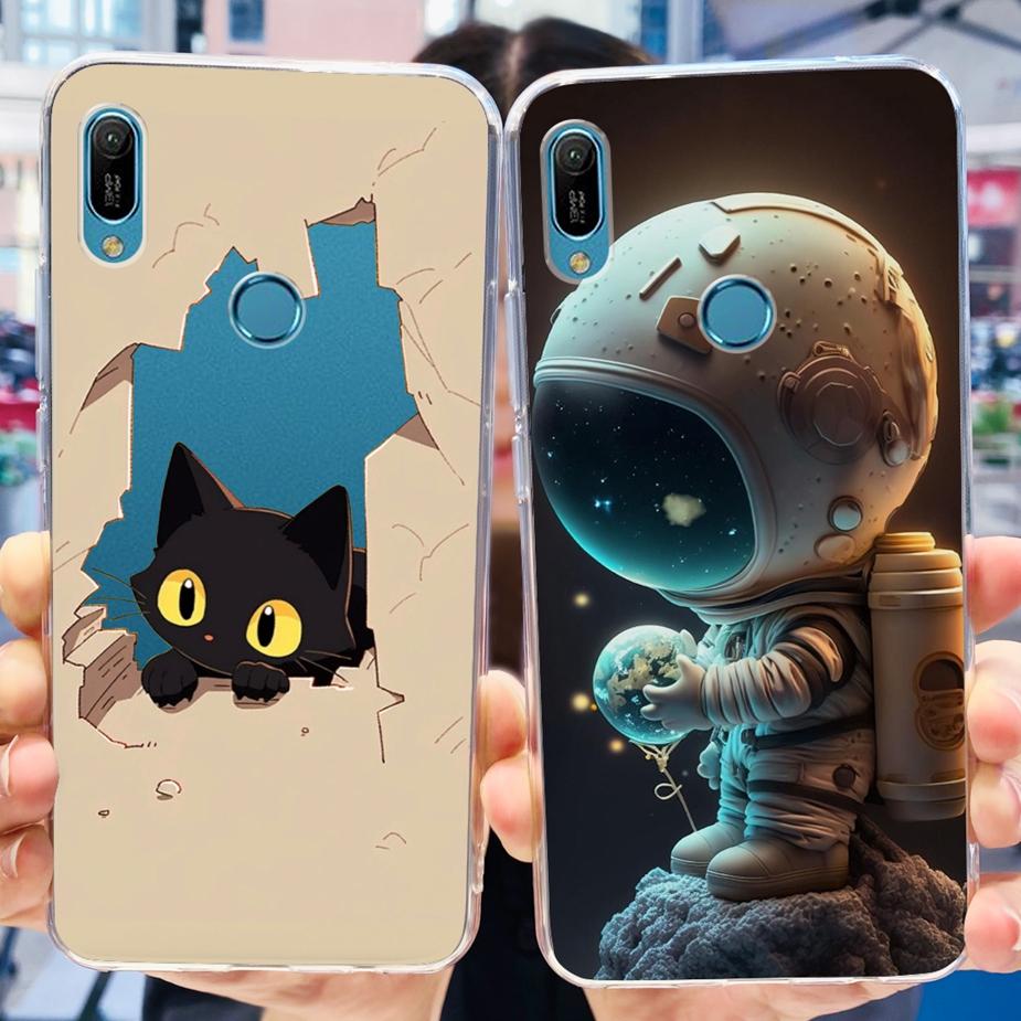 For Huawei Y6 2019 Case Y6 Prime 2019 Fashion Painted Cover Clear Silicone Phone Case For Huawei Y6s 2019 Y6 Pro 2019 Soft Shell