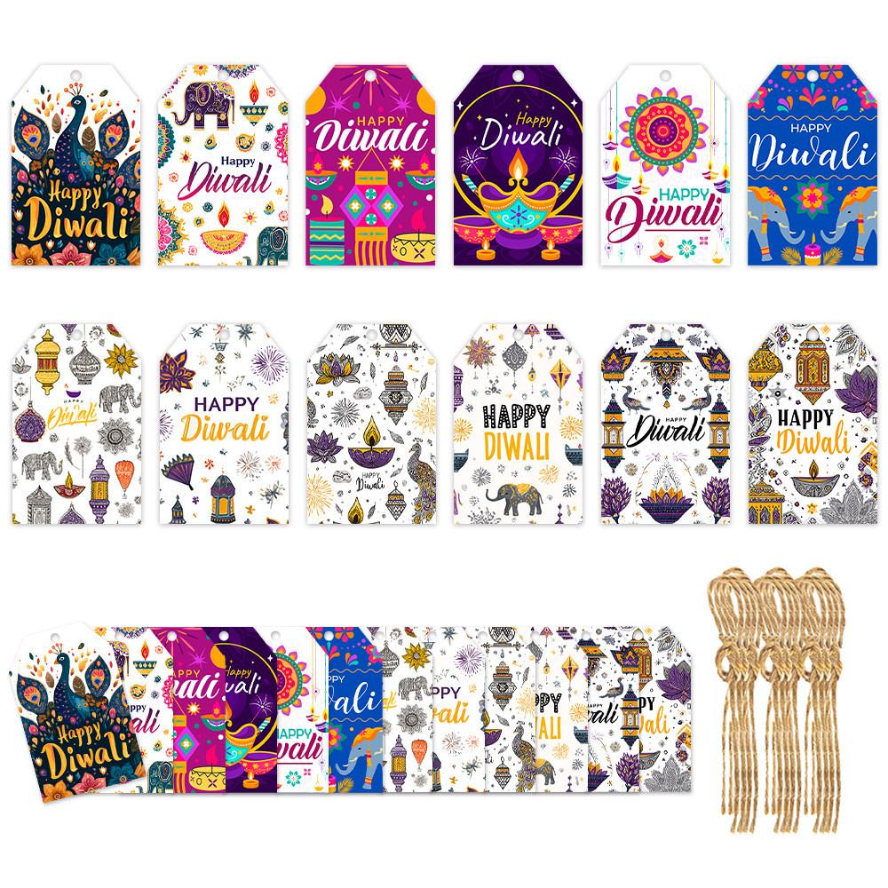 Diwali Celebration Paper Decor Labels With 60pcs For Venue Festive Ornament