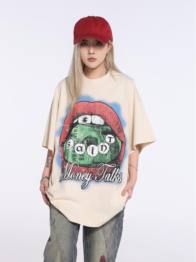 

улица. Майка унисекс в трендовом повседневном стиле с мультяшным принтом Майкла S