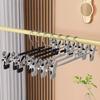 20Pcs Anti-slip Pant Hangers Stainless Steel Pants Clamp Closets Storage Organizer  Living Room