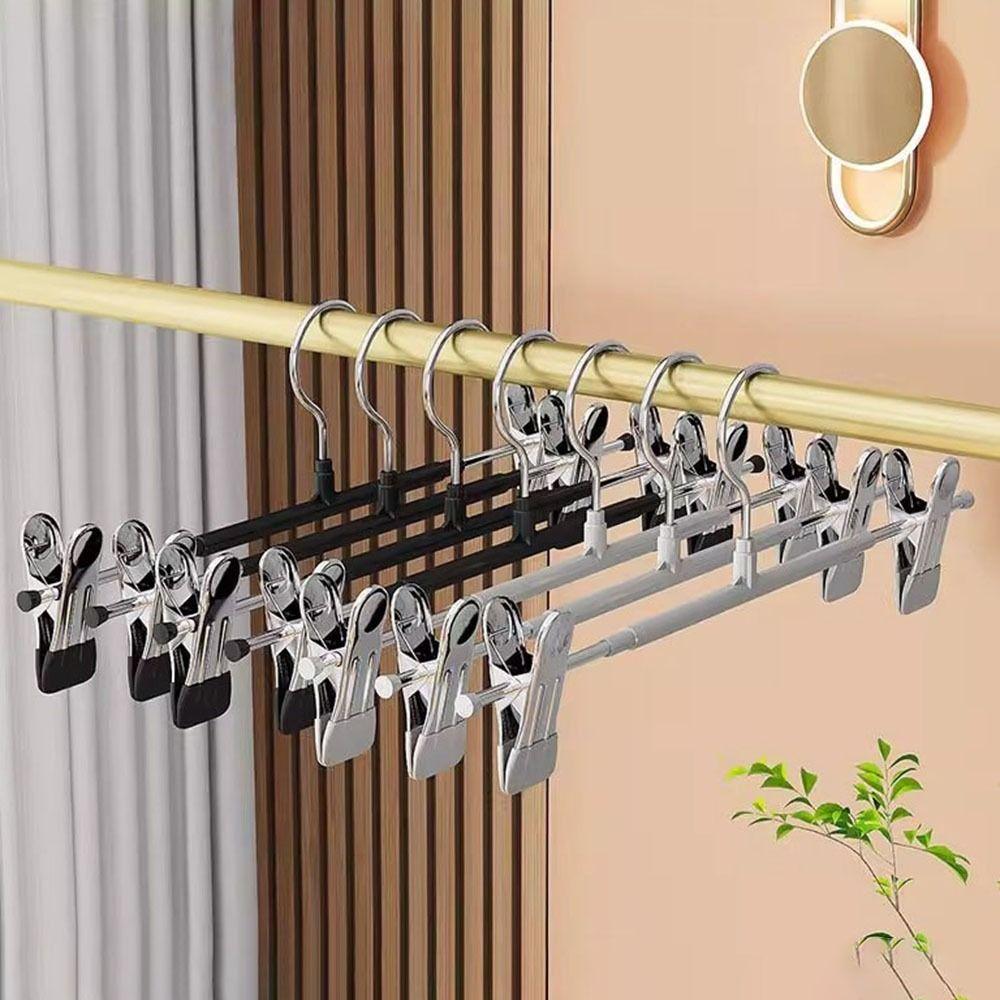 20Pcs Anti-slip Pant Hangers Stainless Steel Pants Clamp Closets Storage Organizer  Living Room