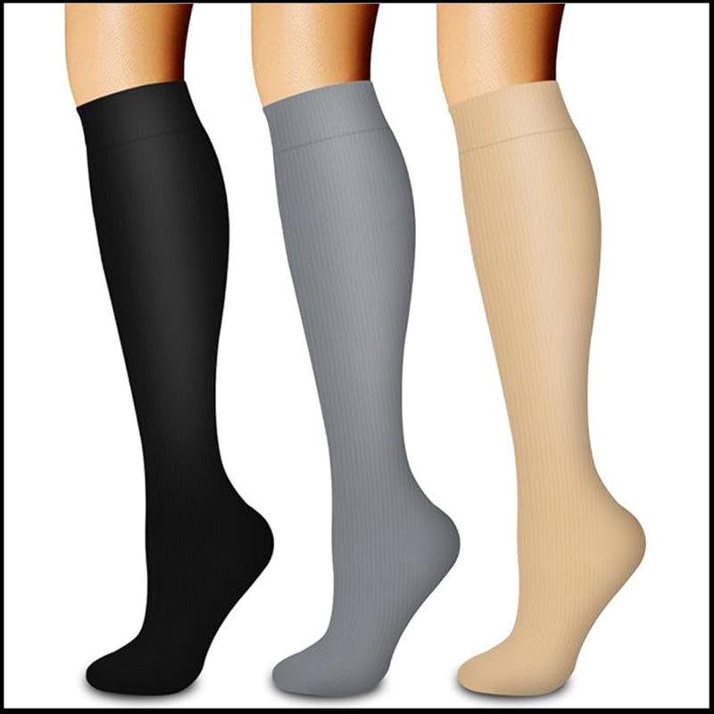 Compression Knee-high Socks Set for Running and Sports - Graduated Support, Multiple Pairs (3/4/6/8)