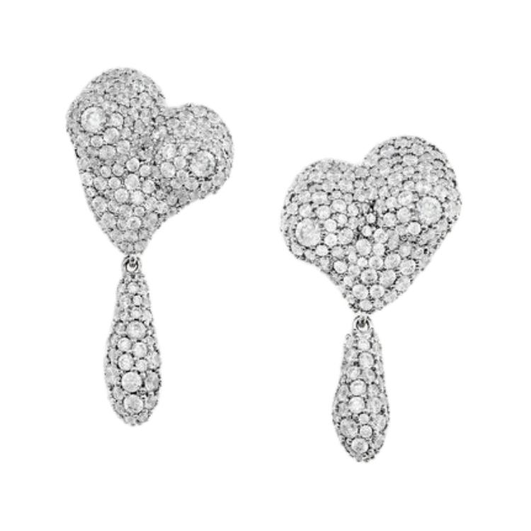 

Vivienne Westwood Mimosa Saturn 3D Womens Charm Full Diamond Pendant Hollow Earrings Crystal Women earrings Silver 8053195291212 Basic Packaging-Dust Bag+Box