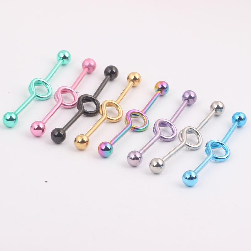European and American Popular Ear Studs: Personality Expansion Barbell with Double Ear Holes