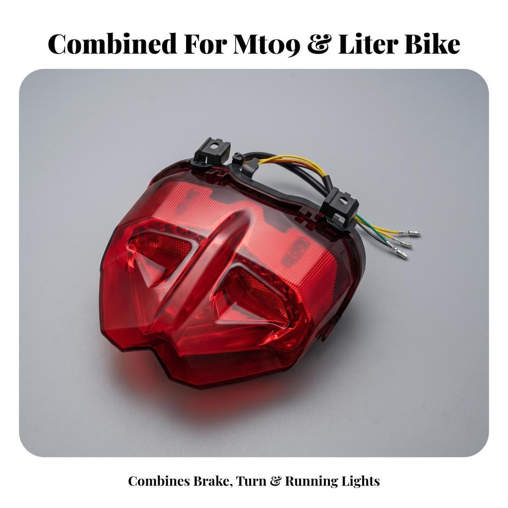 Motorcycle Tail Light with Turn Signals Sleek Integrated