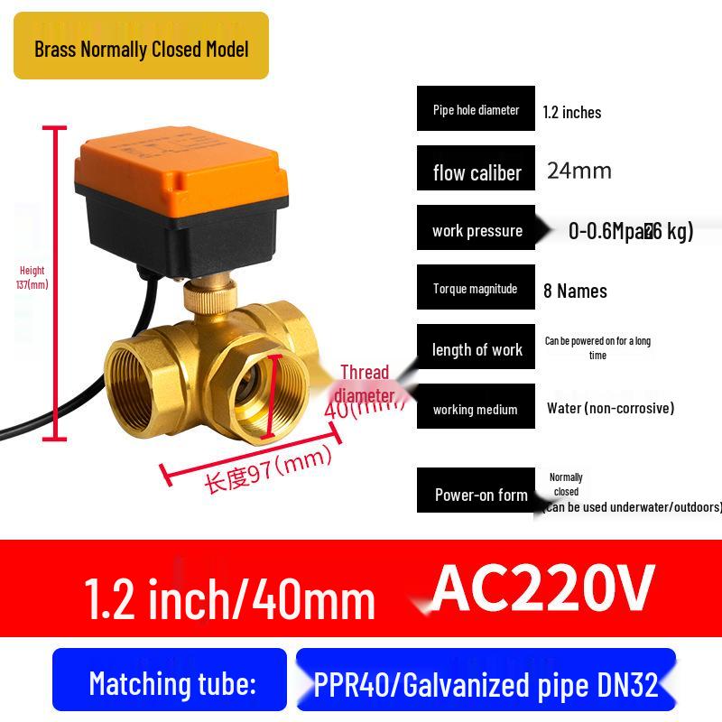 Mini Electric Ball Valve: Two-Way Threaded, Underwater & Waterproof, 220V/24V/12V