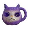 100ml Cat Mug Ergonomic Handle Stain-Proof High-Density Resin Drinking Cup 3D Artistic Cat Details Tea Cup