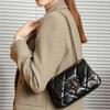 Cowhide Rhombus Armpit Bag, Leather Versatile Shoulder Chain Bag, Fashion Lock Small Square Bag