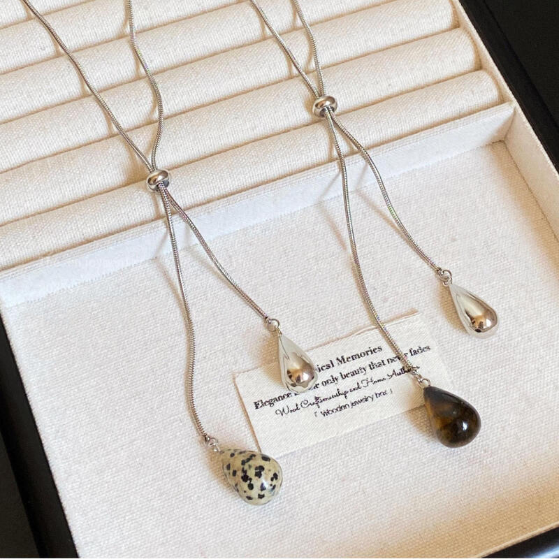 Punkte Steine Stern Mond Anhänger Halsketten für Damen Mode Lässig Wassertropfen Ausziehbar Lange Halsketten Täglicher Schmuck Geschenke
