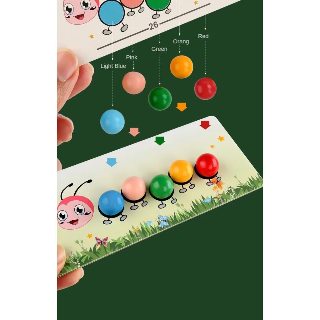 Clip Beads Toys Color Sorting Montessori Toy Educational Preschool Learning Toys Gifts Fine Motor Skill Toy for Preschool Kids